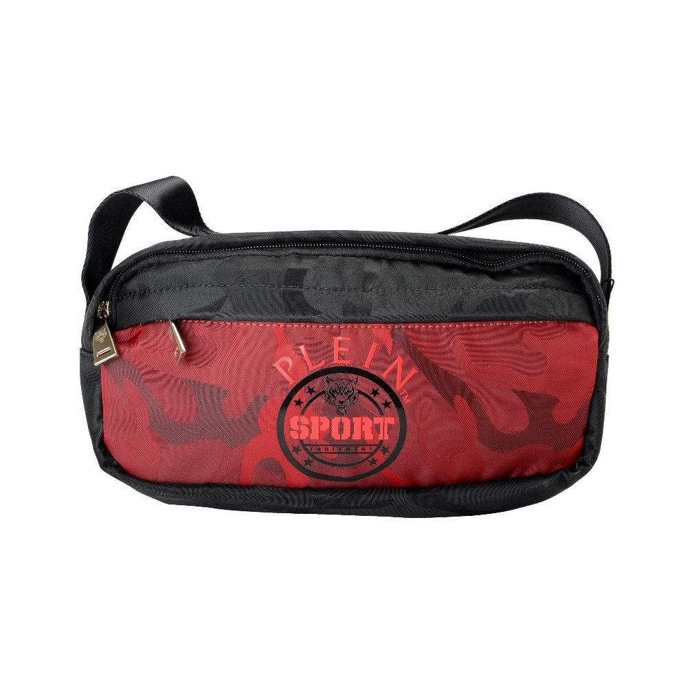 Plein Sport Unisex Military Red Logo Print Hip Belt Fanny Pack Bag
